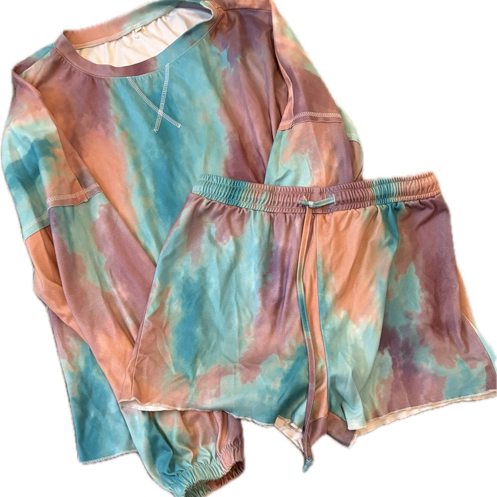 Source Unknown Multicolor Tie-Dye Pajama Set